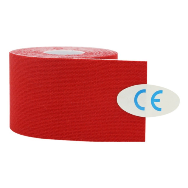 Кінезіо тейп Kinesiology tape 5 см х 5 м червоний - зображення 1