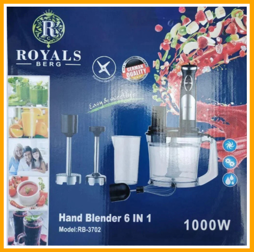 Погружной многофункциональный блендер 6в1 Royals Berg RB-3702 1000Вт с колкой льда и измельчителем - зображення 5