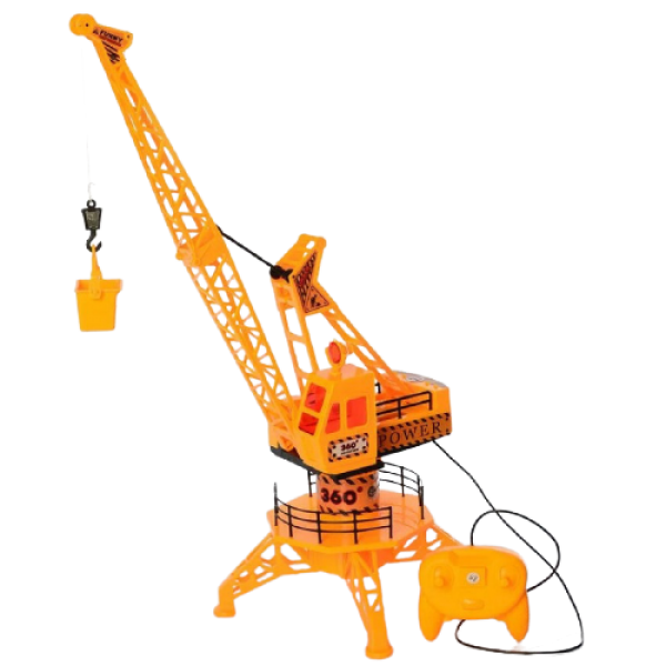 Подъёмный кран на р/у с подсветкой 65 см Funny Toys Желто-черный - изображение 2