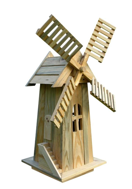 Мельница деревянная, декоративное украшение для сада