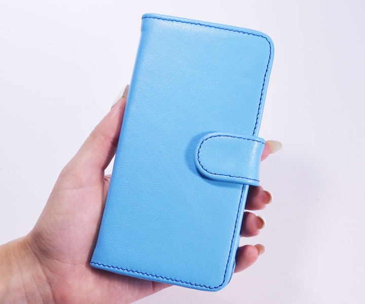 Чехол-книжка Caseshop для LG G8X ThinQ из натуральной кожи голубой ...