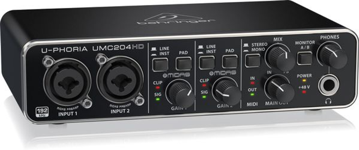 Аудиоинтерфейс Behringer U-Phoria UMC204HD - изображение 1
