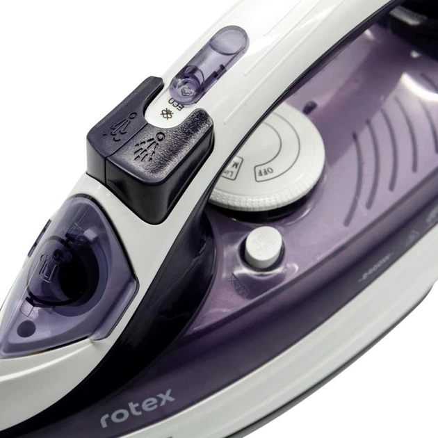 Праска парова керамічне покриття Rotex RIC42-C Ultra Glide 2400 Вт Білий з фіолетовим - зображення 2