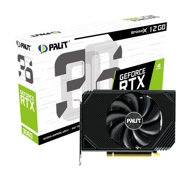 Видеокарта GF RTX 3060 12GB GDDR6 StormX Palit (NE63060019K9-190AF) (LHR) - Фото 1 Видеокарта GF RTX 3060 12GB GDDR6 StormX Palit (NE63060019K9-190AF) (LHR) - изображение 1