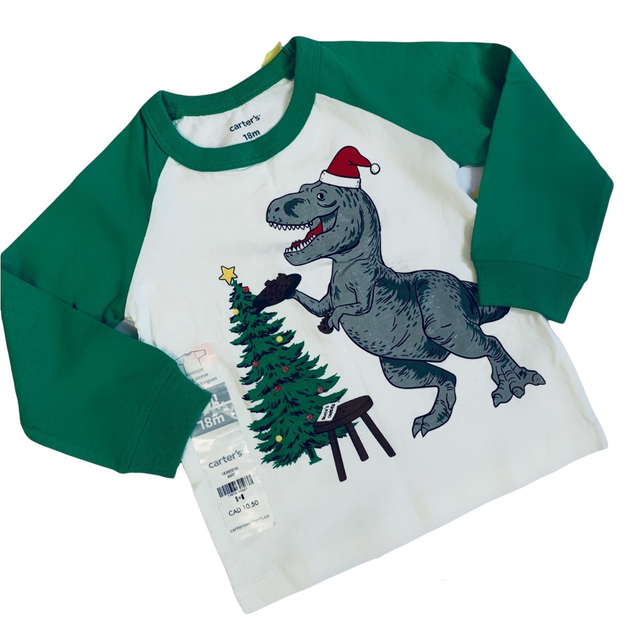 Carters t rex christmas shirt