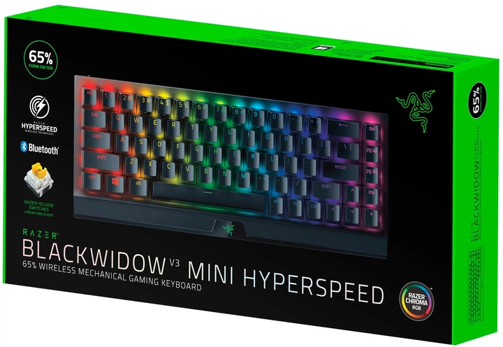 Klawiatura bezprzewodowa Razer BlackWidow V3 Mini HyperSpeed Yellow Phantom (RZ03-03891900-R3M1) - obraz 7