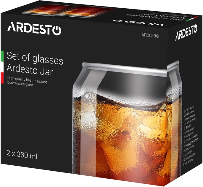 Набор стаканов Ardesto Jar боросиликатное стекло 380 мл х 2 шт (AR2638G) - изображение 2