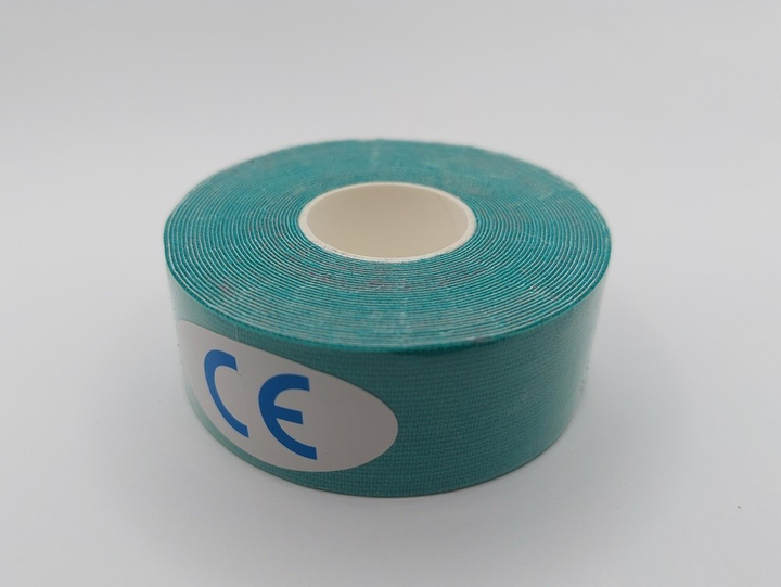 Кінезіо тейп Kinesiology tape 2,5 см х 5 м зелений - зображення 1