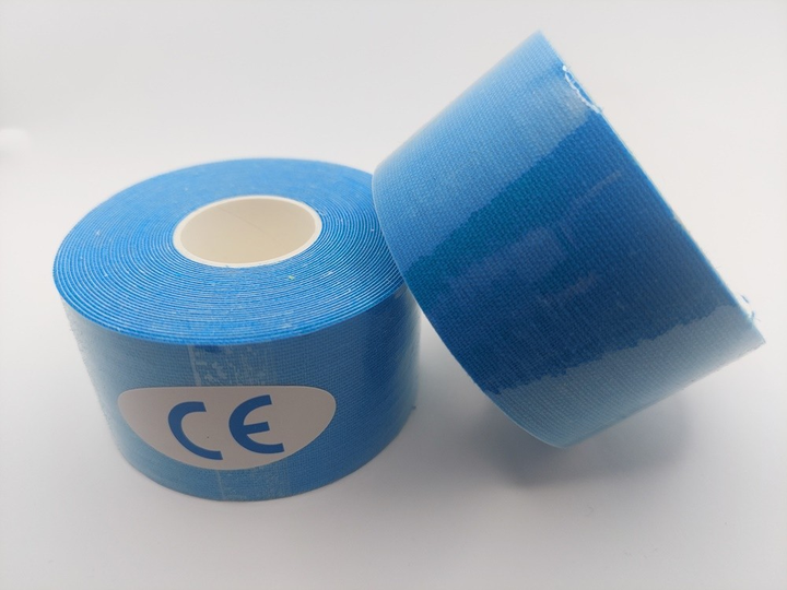 Кинезио тейп Kinesiology tape 3,8 см х 5 м синий - изображение 2