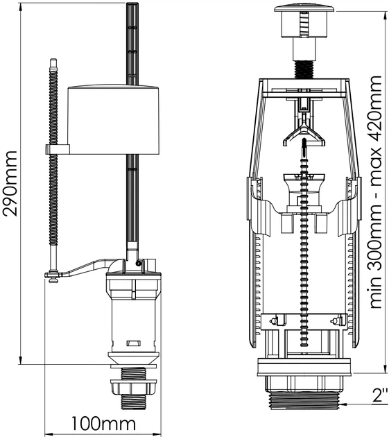 Арматура для смывного бачка NOVA 4363N универсальная с функцией Старт ...