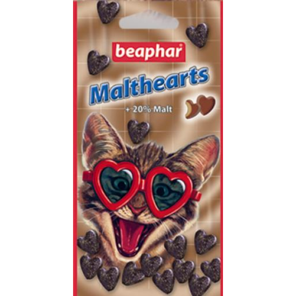 BEAPHAR Malthearts сердечки с мальт-пастой для выведения шерсти из желудка (150 шт) - Фото 1 BEAPHAR Malthearts сердечки с мальт-пастой для выведения шерсти из желудка (150 шт) - изображение 1