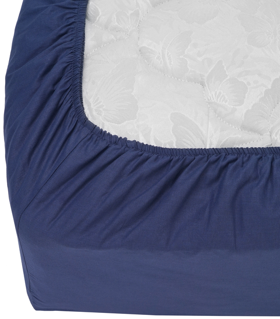 Простынь на резинке Good-Dream Бязь Dark Blue 200х200 ...