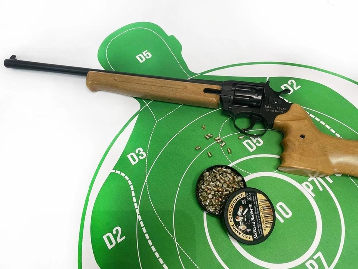 Револьверная винтовка под патрон Флобера Safari SPORT cal. 4 мм ствол 43 см, буковый приклад и цевьё - изображение 2
