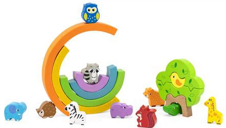 Drewniana gra balansowa Viga Toys Rainbow (6971608445903) - obraz 4