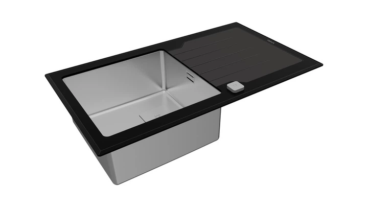 Кухонна мийка Тека DIAMOND 1B 1D 86 чорна (115100011) - изображение 4