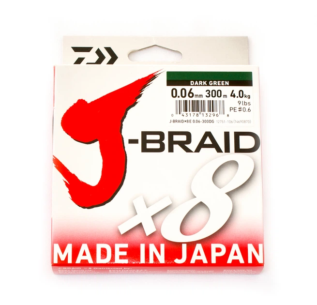 Плетений шнур Daiwa J-Braid X8 0.06mm 300m dark green (12751-106) - изображение 2