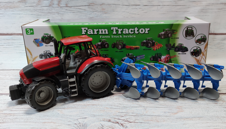 Детский игрушечный трактор с плугом игрушка красный Farm 50см – игрушки ...