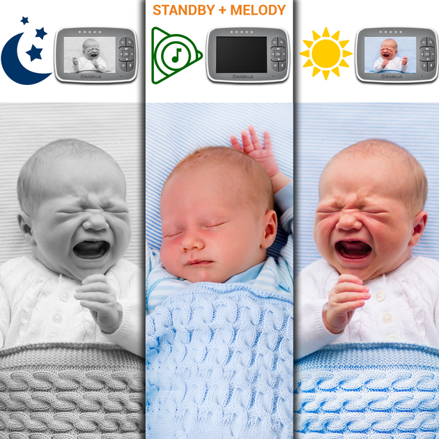 Цифровая беспроводная видеоняня Baby Monitor SM-35 с цветным 3.5 дисплеем. - изображение 2