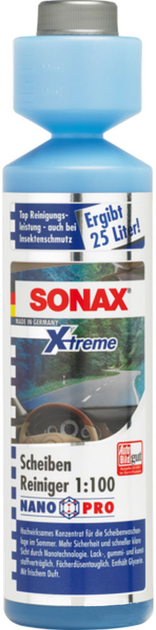 Концентрат омивача скла літній 1: 100 250 мл SONAX Xtreme Scheibenreiniger  271141 (4064700271142) – фото, відгуки, характеристики в інтернет-магазині  ROZETKA
