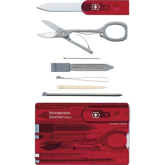 Нож Victorinox SwissCard Transparent Red Blister (0.7100.TB1) - изображение 2