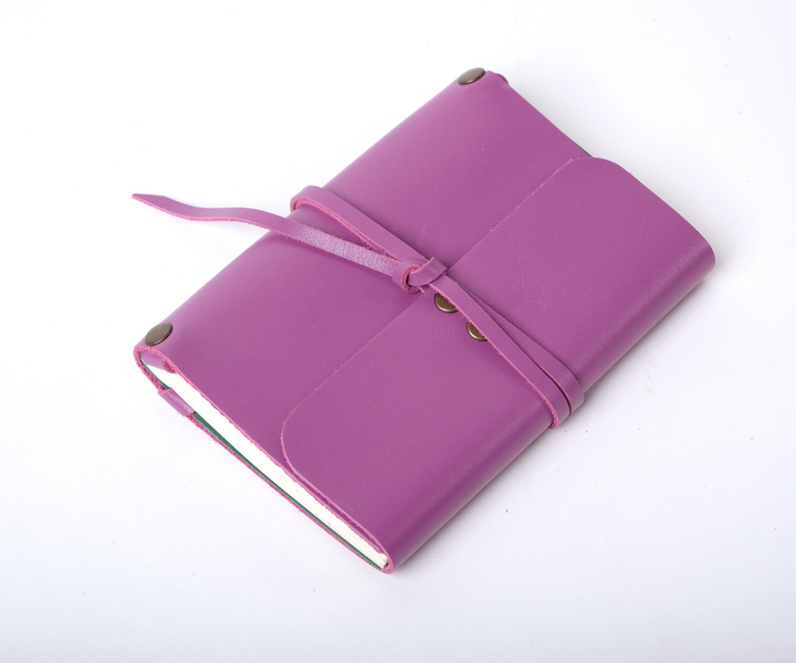Кожаный блокнот А6 «Nota6 Lilac» женский Сиреневый (15x11 см) ручной ...