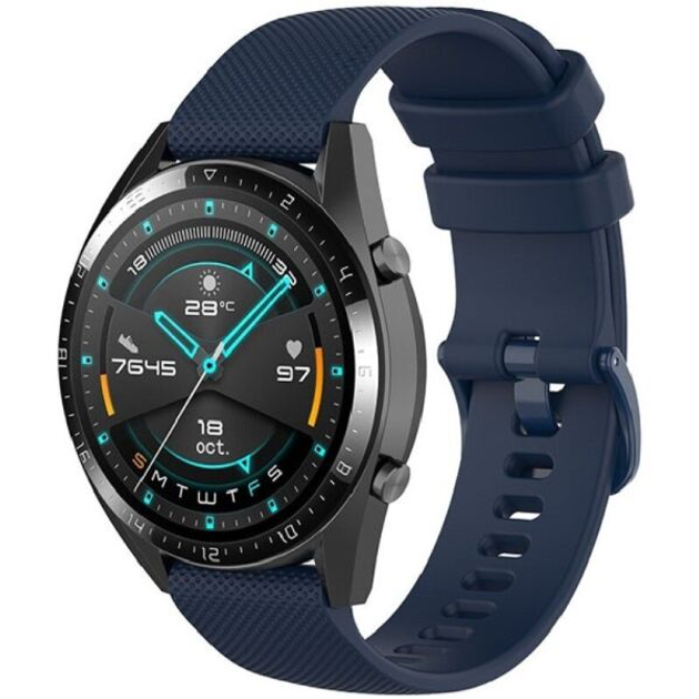 Ремешок Deexe Silicone Watchband для Huawei Watch GT 3 (46mm) - Navy ...