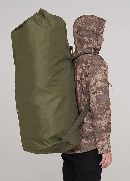 Тактический баул-сумка на 100 литров Олива, транспортный армейский мешок из Oxford 600 D Flat MELGO - изображение 1
