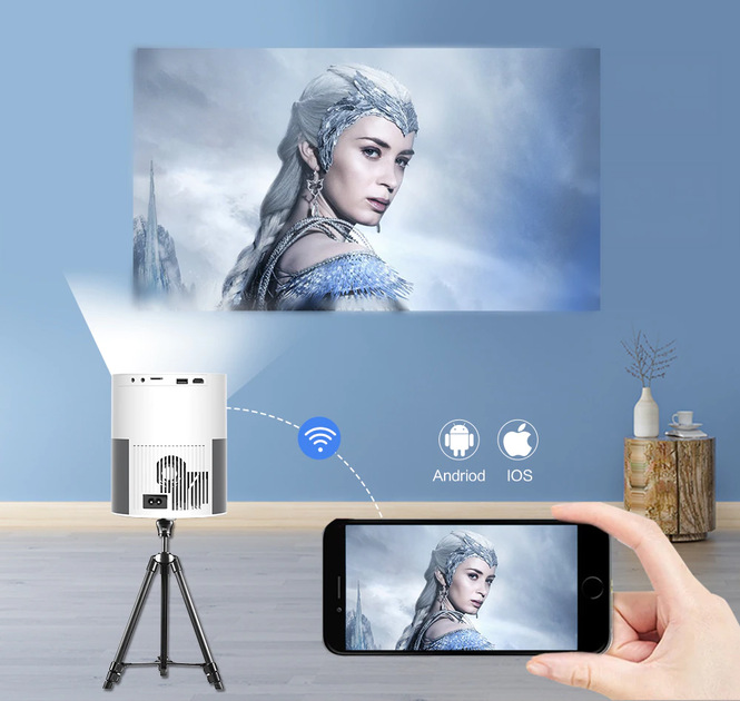 Проектор TouYinger T9 (mirroring version) White-Grey Full HD LED с Bluetooth - изображение 2
