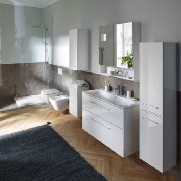 Тумба с умывальником Geberit Selnova Square 100 см 501.244.00.1 белая - изображение 2