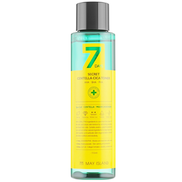 Тонер для проблемной кожи с кислотами May Island 7 Days Secret Centella Cica Toner 155 мл (8809515400518) 