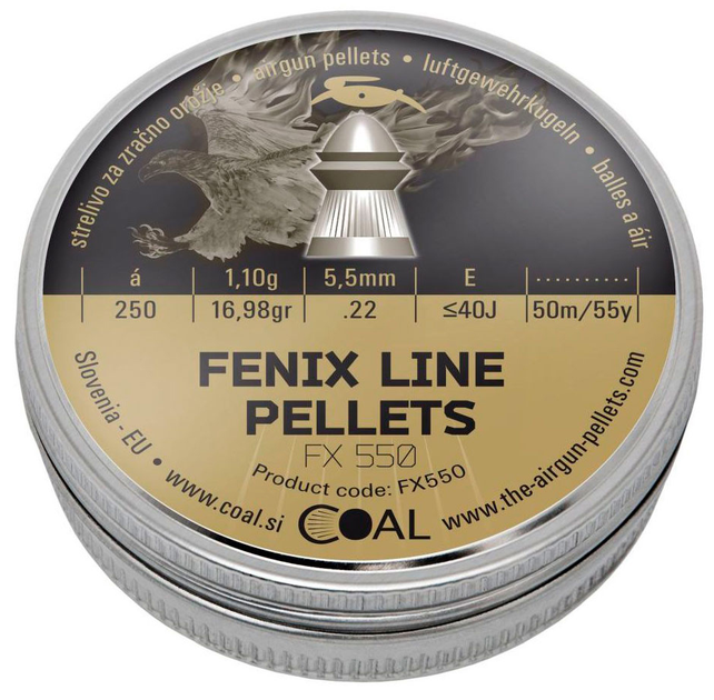 Кулі пневматичні Coal Fenix 5.5 калібр 250 шт. (39840025) - зображення 1