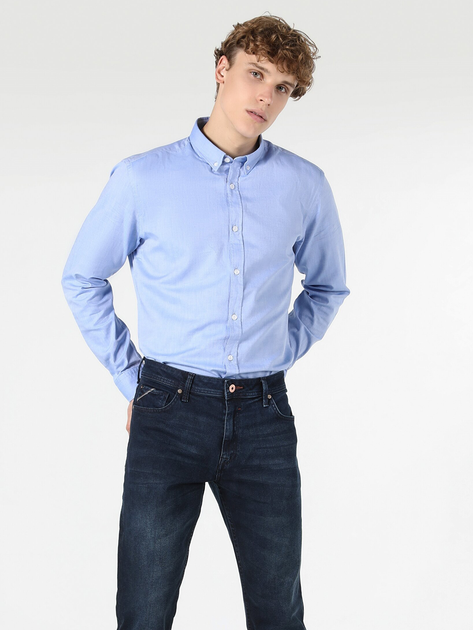 Рубашка хлопковая мужская Colin's CL1048576BLU XL Dark Blue 