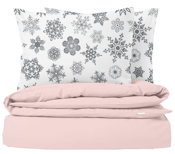 Акція на Комплект постільної білизни Cosas Підлітковий 160x220 Ranfors Rose El Snowflakes Grey від Rozetka