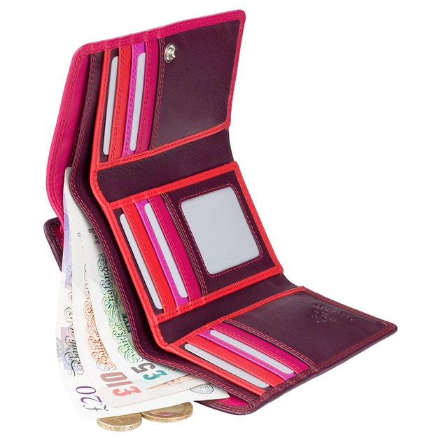 Кошелек женский розовый Visconti RB43 PLUM M Bora c RFID (Plum Multi) - изображение 3