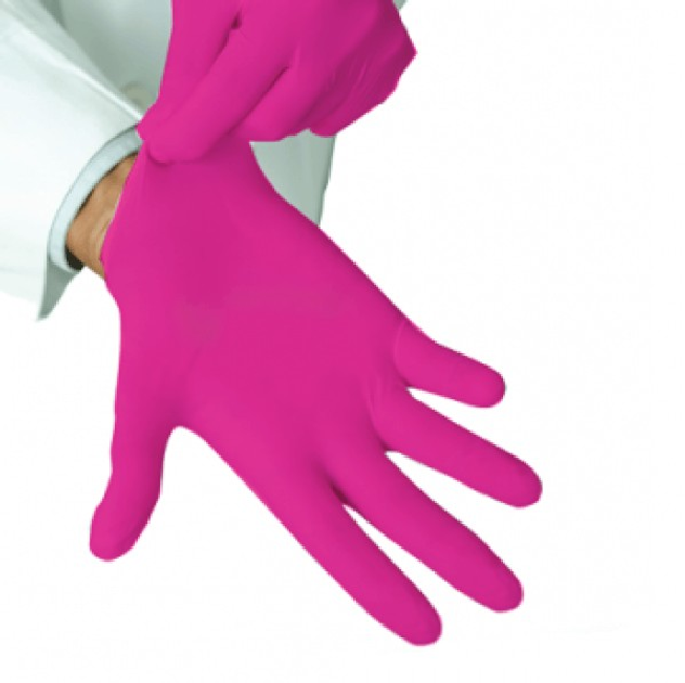 Перчатки Beauty нитриловые неопудренные S 40 пар Розовые - изображение 1