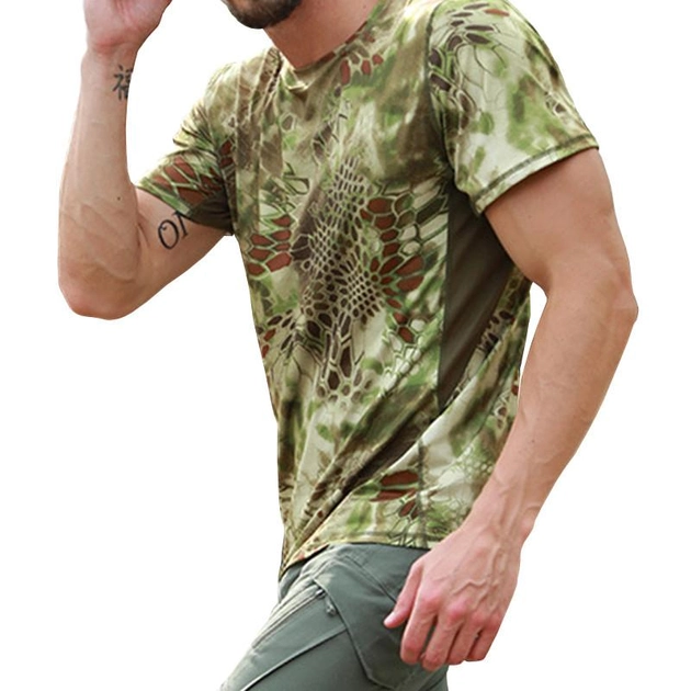 Мужская тактическая футболка с коротким рукавом Lesko A159 Green Kryptek размер XXL - изображение 2