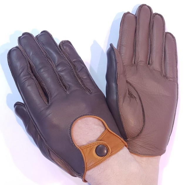Мужские перчатки для вождения комбинированные GlovesUA мод.275 р.9 тауп ...