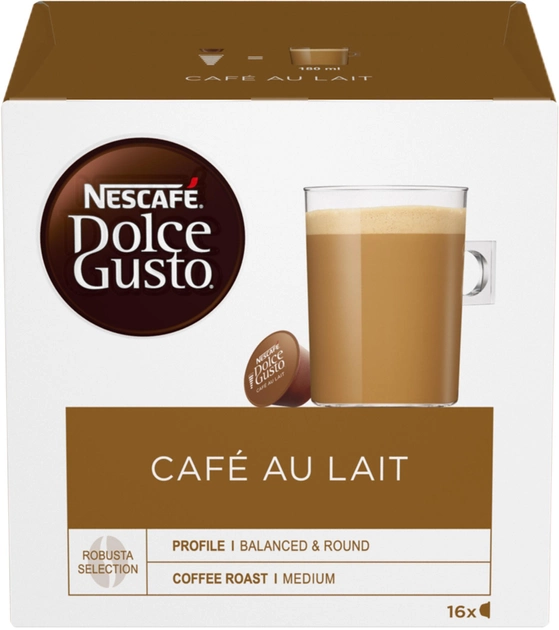 Акція на Кава в капсулах NESCAFE Dolce Gusto Cafe Au Lait 16 шт 160 г від Rozetka