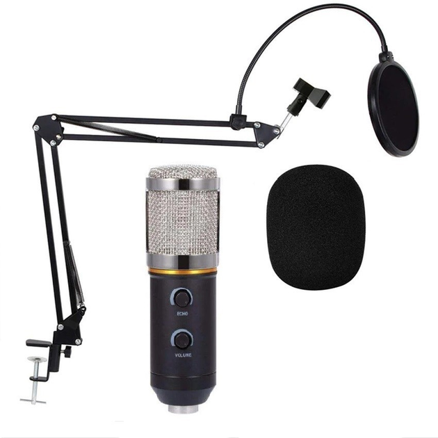 Студийный микрофон Music D.J. M800U со стойкой и ветрозащитой Black ...