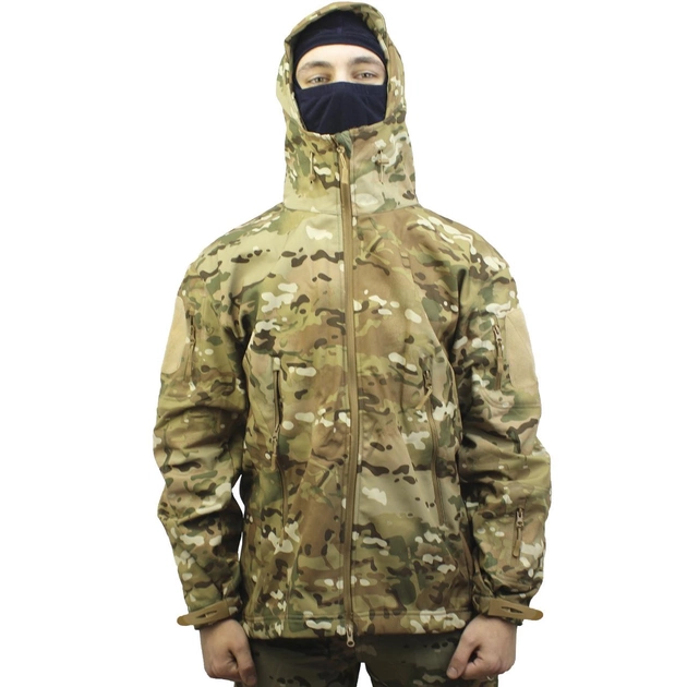 Тактична куртка Lesko A001 Camouflage CP XL Soft Shell tactical чоловіча - зображення 2