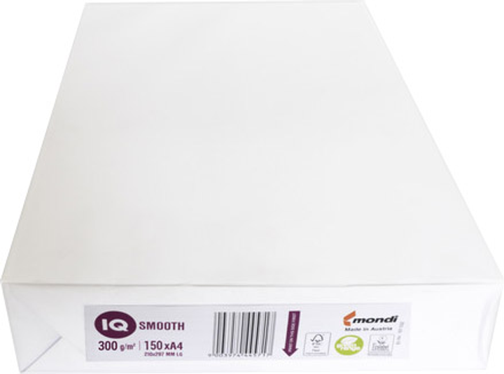 Бумага офисная IQ Smooth А4 300г/м2 150 л (9003974445731) – фото ...