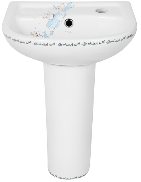 Раковина Qtap напольная с пьедесталом детская Baby 375x305x520 White с ...
