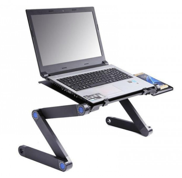 Столик для ноутбука раскладной трансформер с активным охлаждением Laptop Table T8 черный - изображение 2