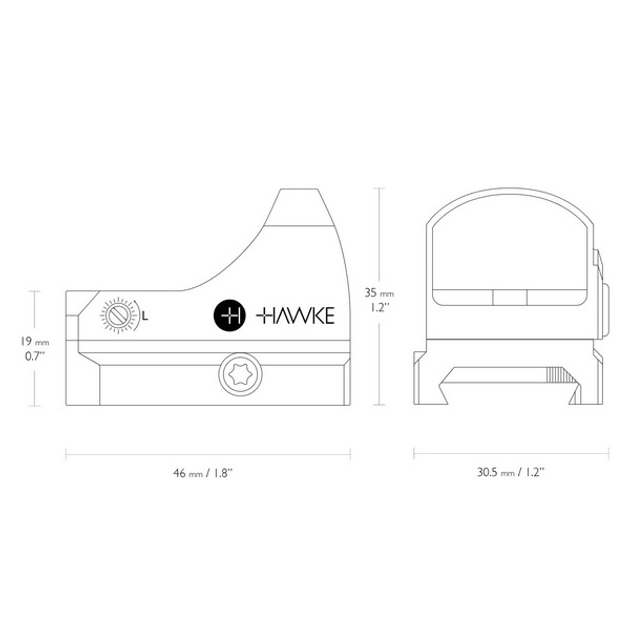 Приціл коліматорний Hawke MRD1x WP Digital Control 3 MOA (Weaver) - зображення 2