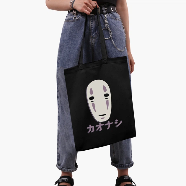 Эко сумка шоппер на молнии Унесённые призраками Безликий Бог Каонаси (Spirited Away Faceless God Kaonashi) (9227-2646) 41x35 см Черный - изображение 6