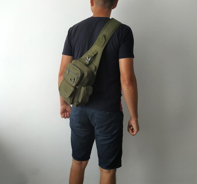 Тактическая сумка - рюкзак для скрытого ношения оружия. Silver Knight 184 оливковый - изображение 2