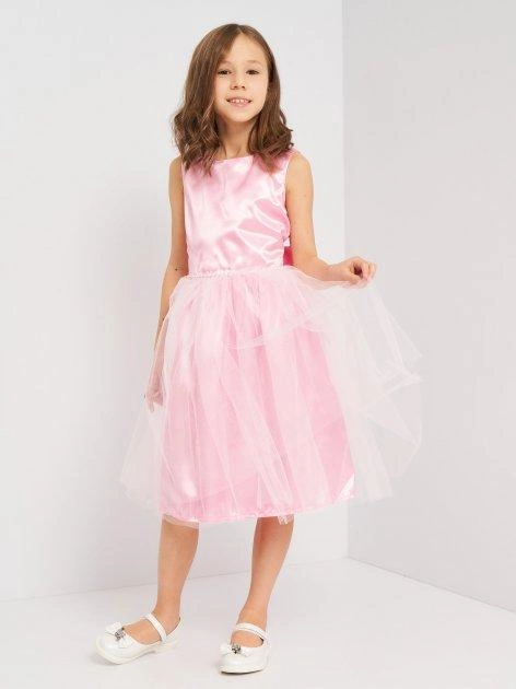 Акція на Дитяча літня святкова фатинова сукня для дівчинки Sasha 4249/5 110 см Рожева від Rozetka