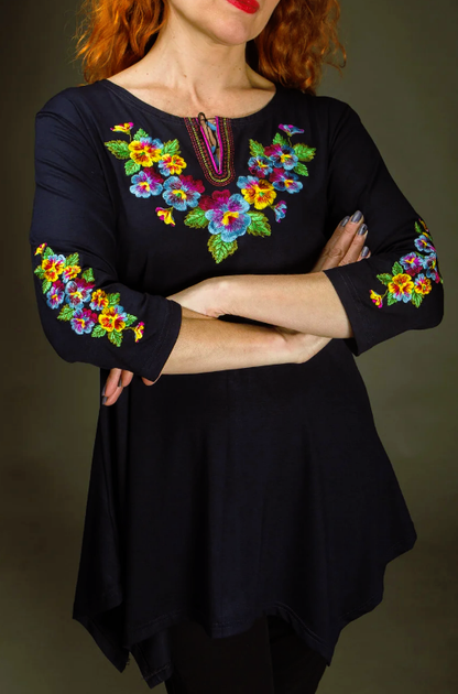 Туніка Lesia Братчики розмір XL на синьому 10121095-50 - Фото 1 Туніка Lesia Братчики розмір XL на синьому 10121095-50 - изображение 1
