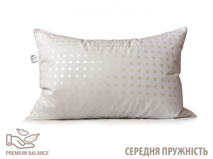 Подушка 50% пух средняя 50х70 см белая Premium Balance белая в сумке ...