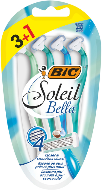 Набір бритв без змінних картриджів BIC Soleil Bella 3 + 1 шт. (3086123220546) - зображення 1